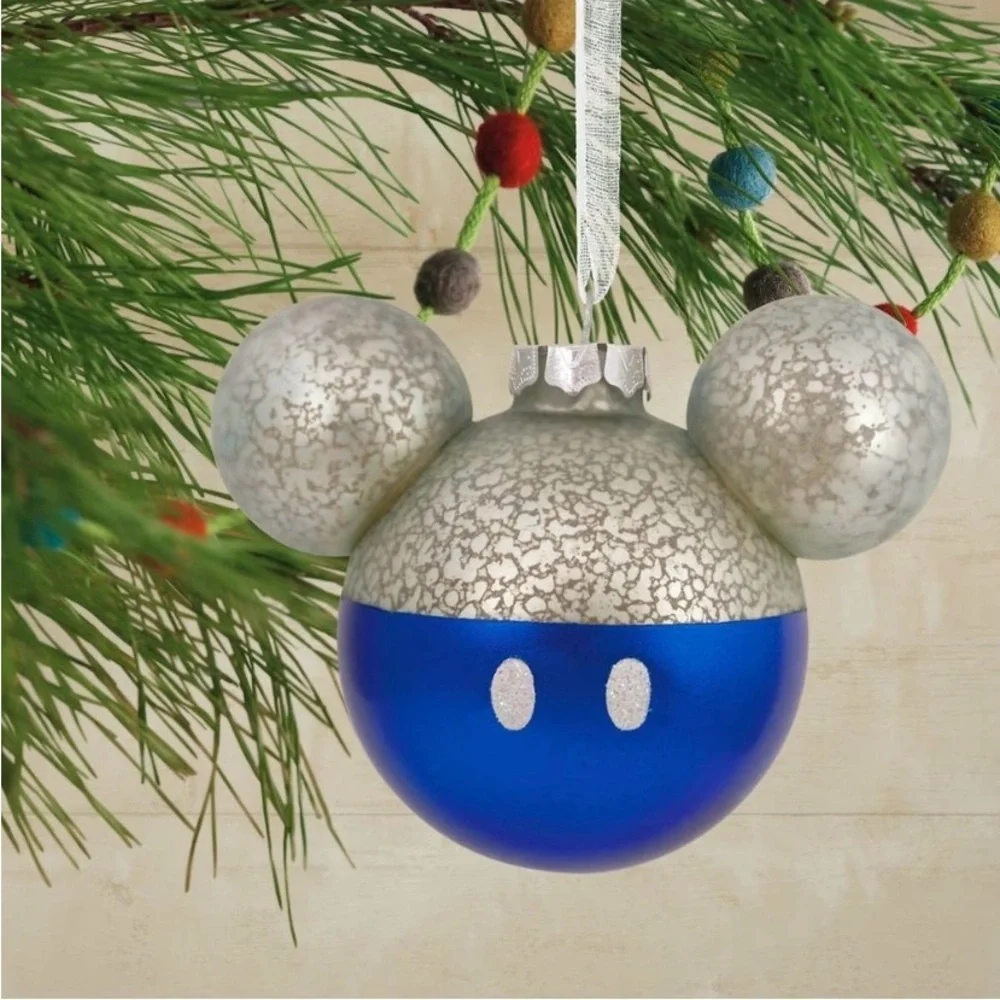 Hallmark Disney Mickey Mouse Icon Glass Ornaments Set of 4